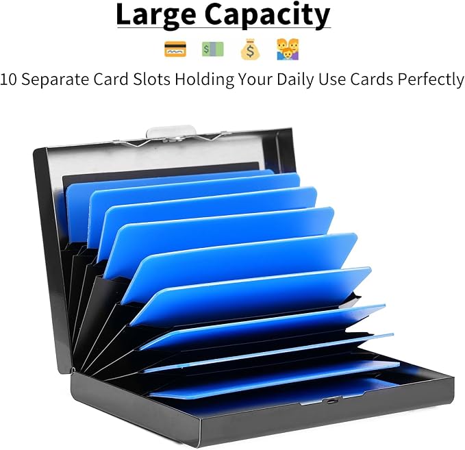 Credit Card Holder Wallet Stainless Steel Card Case RFID Blocking Business Card Holder Protector for Women Men