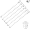 Tension Curtain Rod 17 to 28 Inch Adjustable Tension Rods 6 Pack Expandable Spring Tension Rod White No Drilling for Closet Kitchen Cupboard Wardrobe Door Bookshelf DIY Projects