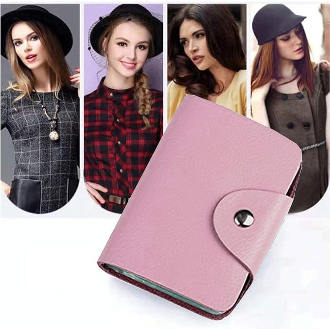 K Y KANGYUN Credit Card Holder for Women 2 Pack, Transparent Plastic Small Credit Card Holder Protector Sleeve Unisex （Pink&Blue）