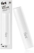 Flint Classic White Retractable Mini Lint Roller with 30 Extra Sticky Sheets, Small and Portable Lint Roller, Ideal Pet Hair Remover, Travel Lint Rollers for pet Hair Extra Sticky