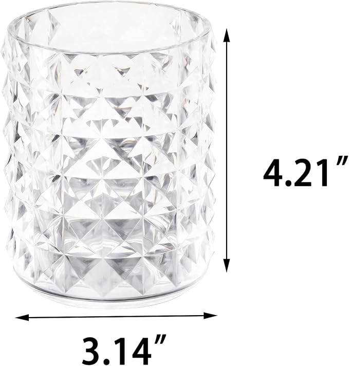 Acrylic Makeup Brush Holder, Brush Organizer, Vanity Accessories | Clear Make Up Brush Holder Organizer, Round Cosmetic Storage Cup Pen Holder for Desk Vanity, Marker Organizer Office Supplies