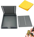 Sticky Note Stencil Template, Sticky Notes Dispenser, Reusable Note Organizer, 3x3 Sticky Pads Dispenser with Stencil, for 3x3 Self-Sticky Note Pads, for Office and Home (Grey)