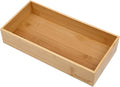 PRATIQUE Bamboo Drawer Organizer - Kitchen Utensil Organizer Silverware Tray Cutlery Holder，Office Desk Supplies and Accessories (12x5.9x2.6 inch)