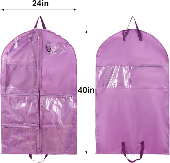 Garment Bag for Dance Costumes,40 inch Dance Garment Bags for Dancers Hanging Clothes Travel Storage,Kids Dance Recital Bags for Competition,Dance Recital Gifts for Girls,Zipper Pockets