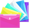 Sooez 6 Pack Plastic Envelopes File Folders, Plastic Folders with Safe Closure, Colored Folder for Documents Organizer Letter/A4 Size, Clear Filing Folder for Office School Supplies Storage, 6 Colors
