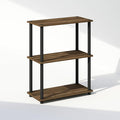Furinno Turn-N-Tube Book Shelf, 3-Tier Bookshelf, Bookcase with Multipurpose Compact Display Rack, 11.6 x 23.6 x 29.6, for Living Room, Bedroom, Home Office, Columbia Walnut/Black