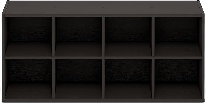 Furinno FANO 8-Cube Shoe Rack, Stackable Shoe Organizer, Dark Oak | 11.7 x 35.9 x 15.6, Shoes Storage, for Closet Entryway, Office, Garage