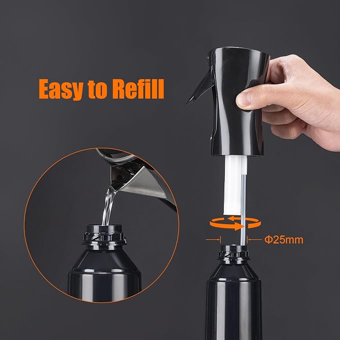 10OZ Continuous Spray Bottle - Hair & Face Ultra Fine Mist Spray Bottles, Refillable Empty Water Sprayer, Leak Proof Portable Spray Bottles for Hairstyling, Skincare, Plants, Cleaning, Pets, Travel | Ultra fine mist, ergonomic handle, refillable for pl...