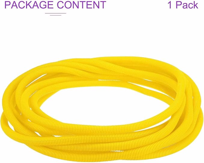 DMiotech 100ft Wire Loom Split Tubing 3/4 Inch(19.1mm) ID, Cord Protectors from Pet Flexible Conduit Cable Management for Office Home Garden, Yellow