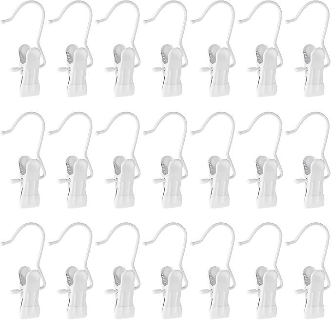 Hotop 36 Pieces Boot Hanger Clips for Closet, Laundry Hanging Hooks Heavy Duty Clips Boot Holder Portable Single Hooks Space Saving for Pants Jeans Clothes Hats Tall Towels (White)