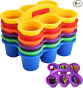 Multicolor Pencil Holders for Desk, 6-Cup Classroom Caddy with Handles, Durable Art Supply Organizer for School Office Home (Set of 6)