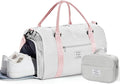 Gym Bag Womens Mens with Shoes Compartment and Wet Pocket Travel Duffel Bag for Women for Plane Sport Gym Tote Bags with Toiletry Bag Waterproof Weekend Overnight Carry on Bag Hospital Holdalls