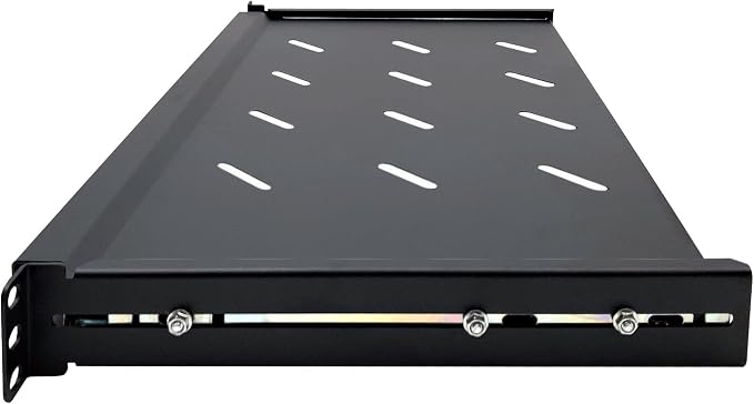 Electriduct 1U Keyboard Tray - Fully Extendable Universal 19" Rack Mount Sliding Shelf for Network Equipment Server Cabinet Enclosure 3-Rail System, Includes Mounting Hardware - 10.8" Deep