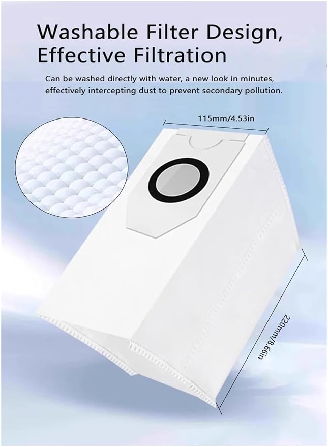 Compatible For Midea V10 V12 W11 ，Compatible For Eureka J12 Ultra Sweeping Machine Dust Bag Home Accesories Robot Vacuum Cleaner(15pcs)