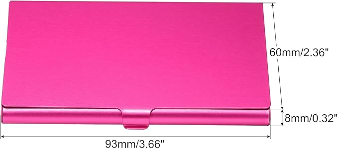PATIKIL Business Card Holder, Aluminum Alloy Flip Cover Slim Name Cards Case for Women Men, Rose Red