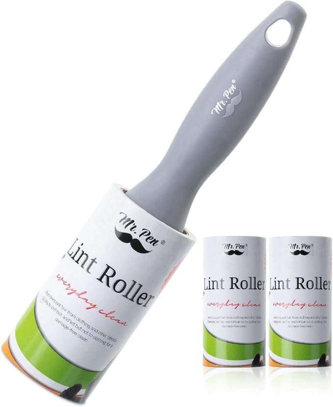 Mr. Pen- Lint Rollers, 1 Handle with 3 Refills, 270 Sheets | Extra Sticky Lint Remover for Clothes, Lint Roller for Pet Hair, Pet Hair Roller, Sticky Roller, Lint Roller for Clothes