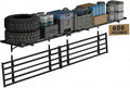 FLEXIMOUNTS Fold-Down 2x4ft Garage Wall Shelving, 4-Pack Heavy Duty Folding Garage Shelving Wall Mounted, 600 lbs Capacity, Storage for Power Tools, Garden Supplies & Seasonal Storage, Lite Series