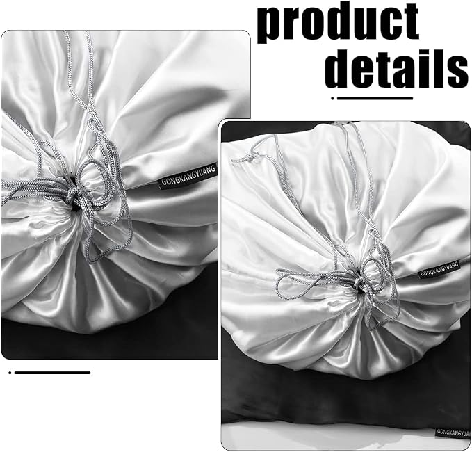 6 Pack Dust Bags for Handbags Silk Dust Cover Bag for Handbags Purses Shoes Boots, Silk Dustproof Drawstring Bag Travel Storage Pouch (Black, 19.6 × 15.7 in)