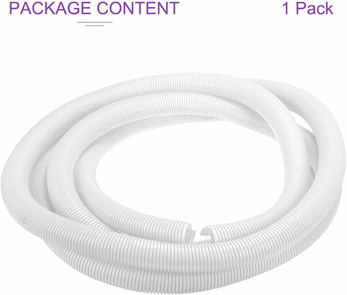 DMiotech 20ft Wire Loom Split Tubing 1 1/2 Inch(38.1mm) ID, Cord Protectors from Pet Flexible Conduit Cable Management for Office Home Garden, White