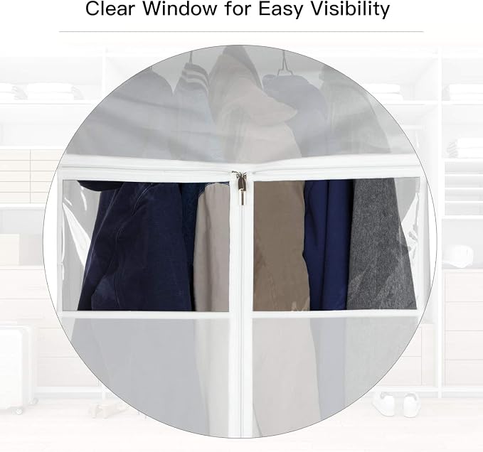 Zilink Hanging Clothes Bag Organizer 43 inch-2 Pack Large Garment Bags Suit Bag for Storage Hanging Clothes Cover for Suit Coats Dress Closet Storage (Hanger Not Included)