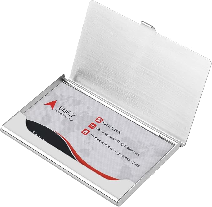 Business Card Holder, Slim Business Card Case for Men & Women, Pocket Metal Card Case, Professional Stainless Steel Business Card Holders, Purse Name Card Holder, Buckle Style Shut