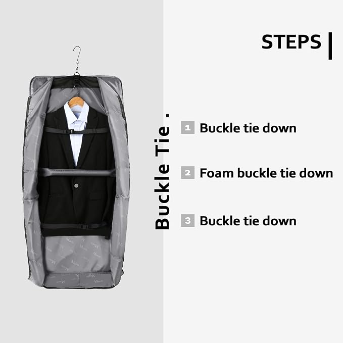 MATEIN Garment Bags for Travel, Large Carry on Garment Bag for Business | Waterproof, Hanging Suit Luggage Bag, For Men Women, Wrinkle Free Suitcase, Cover For Shirts Dresses Coats, Strap, Black