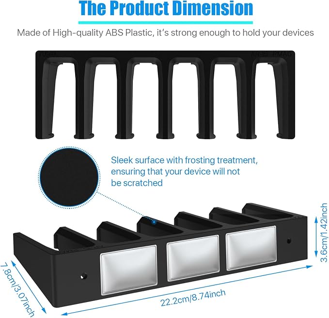 Solid ABS 6X Standard PMAG Wall Mount, Mag Holder, Home Magazine Storage Rack