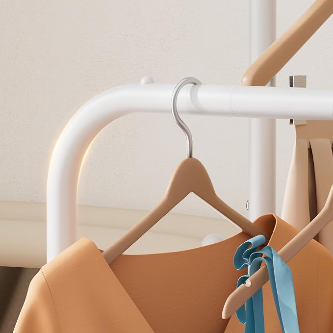 SINGAYE Wardrobe Standing Closet Clothing Rack With Shelf Hanging Clothes | Wardrobe Open Compact Small Metal Garment Hanger Stand Alone Free Standing Black Closet Rack Storage Organizer Heavy Duty