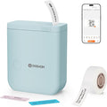 D110 Label Maker Machine with Tape, Bluetooth Mini Label Maker with Various Templates, Wireless Portable Small Label Printer for Home, Office, School, Blue