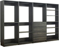 Maykoosh Closet System Organizer - Customizable Walk-in Wardrobe Storage Black/Model ABDE 4 Closet