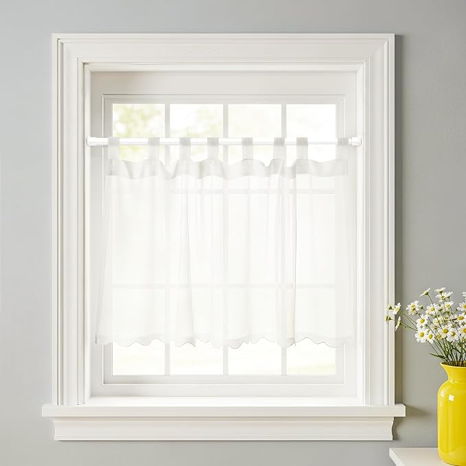 2 Pack Spring Tension Curtain Rods 11-19 Inches,5/8" Diameter White Spring Load Adjustable Expandable,Small Short Tension Curtain Rod for Windows,Kitchen,Doorway,Bathroom,Cupboard Bars