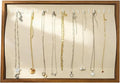 Large Jewelry Trays for Drawers Stackable Velvet Jewelry Display for Vendors Jewelry Drawer Organizer Inserts for Rings Necklace Bracelets Earrings and Studs Earrings (Beige, 20 Hooks)