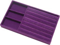 Velvet Jewelry Trays for Drawers, Purple Stackable Jewelry Drawer Organizer Inserts, Ring Earring Necklace Bracelet Holder Organizer Storage Display Tray with Removable Dividers, 2-in-1