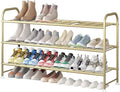 LINZINAR 3 Tier Long Shoe Rack for Closet Metal Shoe Organizer for Entryway | Spacious design stores 20+ pairs of shoes,durable metal frame,space-saving organizer for closet, hallway, and Entryway Gold