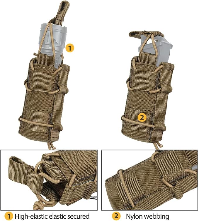 EXCELLENT ELITE SPANKER Open Top M4 M14 M16 AR15 Mag Pouch and Single Pistol Mag Pouch Flashlight Holder Magazine