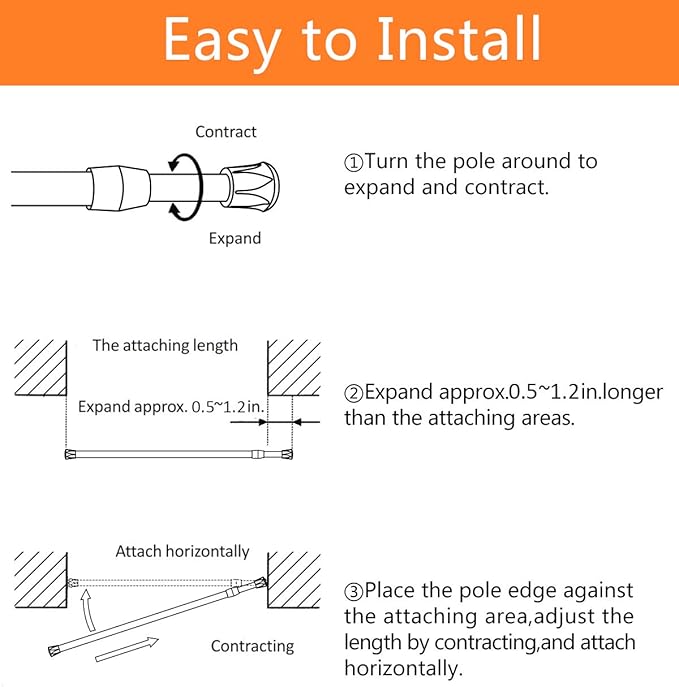 KXLife Tension Curtain Rod No Drill 12-20", Small Spring Rod, 6Pcs, Oak | Adjustable Short Tension Rod, Tool-Free Spring Fit, Non-Slip Ends, Suitable for Window, Cupboard, Closet