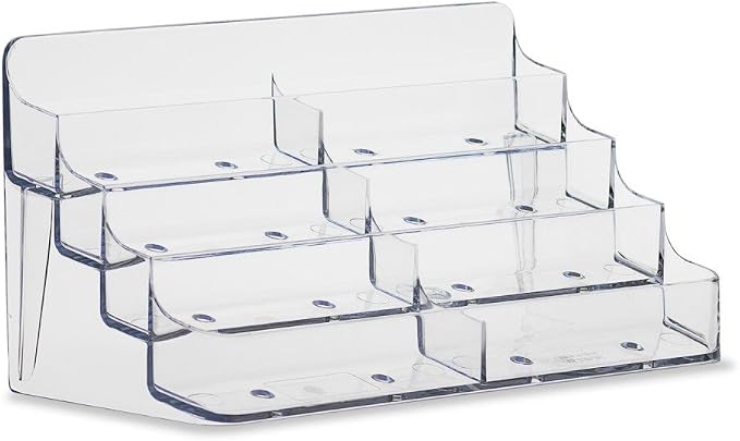 SOURCE ONE 8 Pocket Desktop Clear Acrylic Business Card Holder