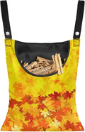 Maple Leaf Clothes Pin Bags Clothespin Bag Holder Clothespin Holder 14.5 x 12 Inch Clothespin Bag for Clothesline Outdoor Outside Laundry Room Lightweight Clothespin Bag for Easy Hang