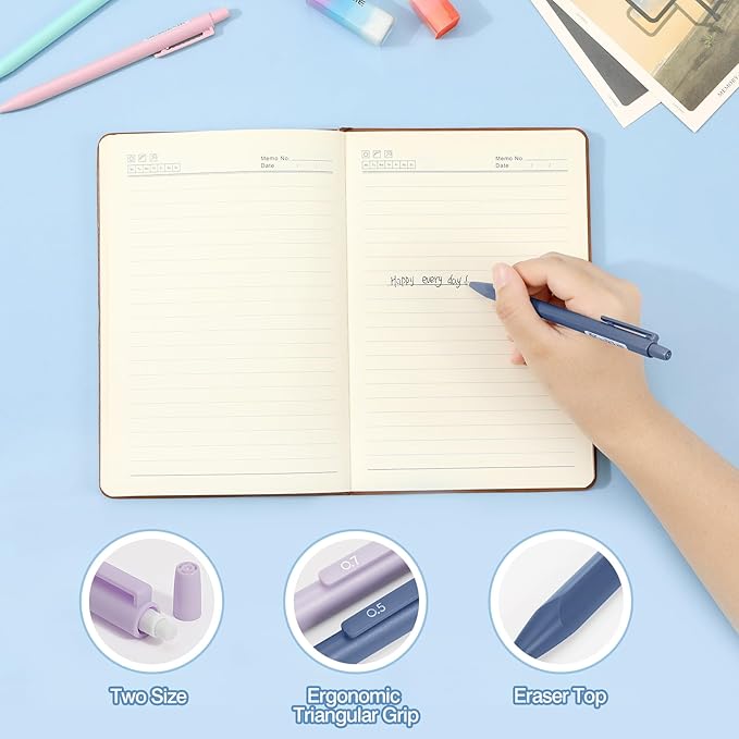 MoKo 60Pcs Aesthetic School Supplies with Cute Pencil Case (Pink), 12 Pastel Highlighters, 5 Black Ink Gel Pens, 6 Mechanical Pencil Set 0.5 & 0.7 mm for Students Stationary College Essentials
