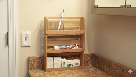 Lipper International 8840 Bamboo 3-Tier Spice Rack, 2.75-inch Depth Accommodates many Types of Spice Jars