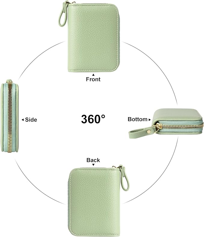 Credit Card Wallet, RFID Card Case Wallet, Zipper Card Cases Holder for Men Women, RFID Blocking, KeyChain Wallet, Compact Size Card Organizer Case for Women