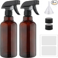 Cosywell Glass Spray Bottles 16.9oz/500ml 2 Pack Brown Empty Spray Bottle | Mist/Stream Heavy Duty, Water Spraying Bottle, for Cleaning, Cooking Solutions, Hair Care, Including a funnel and two lid