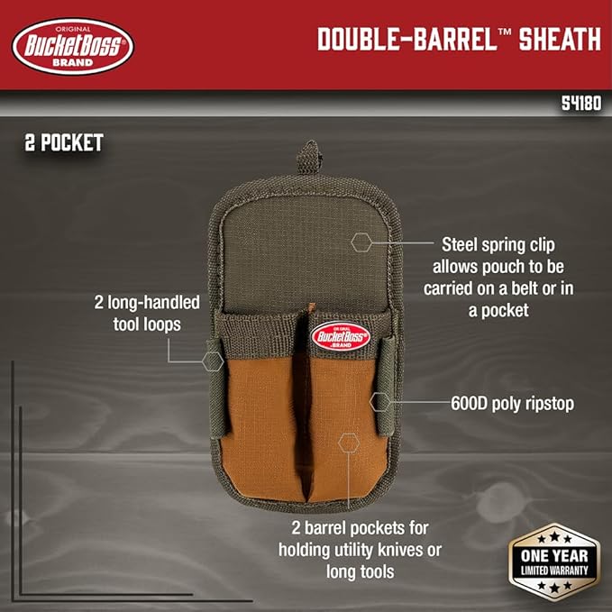 Bucket Boss - Double-Barrel Sheath, Pouches - Original Series (54180), Brown