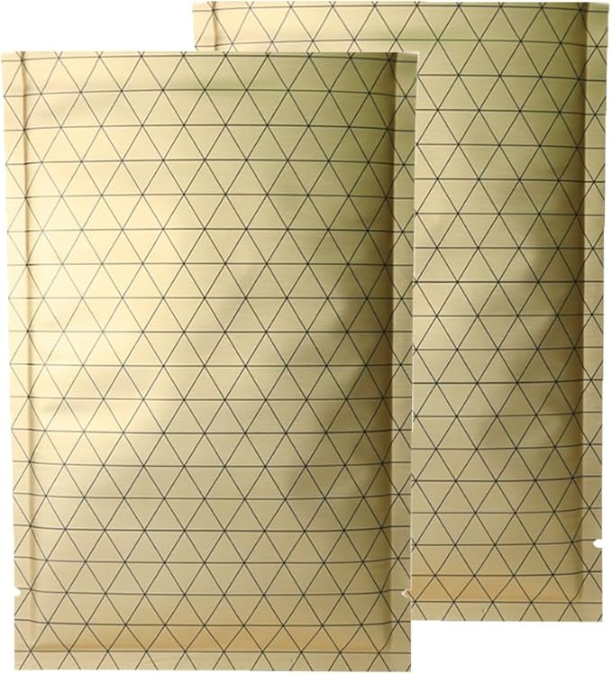 100 PCS 4 Mil Thick Open Top Heat Seal Bags, PET+AL+PE Mylar Bags with Easy Tear Notch, Resealable Heat Sealable Pouch for Food Storage, Packaging, Not Vacuum Bags (Gold, 7 * 7CM/2.8"*2.8")