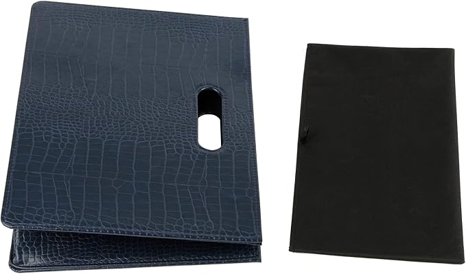HofferRuffer Magazine Basket Holder, Foldable Magazine Rack, Document File Holder Organizer, File Folder, Newspaper Storage Bin Organizer for Home or Office (Dark Blue)