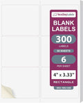 NextDayLabels – 4" x 3-1/3" Rectangular Sticker Labels for Printer - White Laser/Inkjet Printer Labels Return Address Labels Shipping Label Stickers (50 Sheets, 6 Per Sheet, 300 Labels)