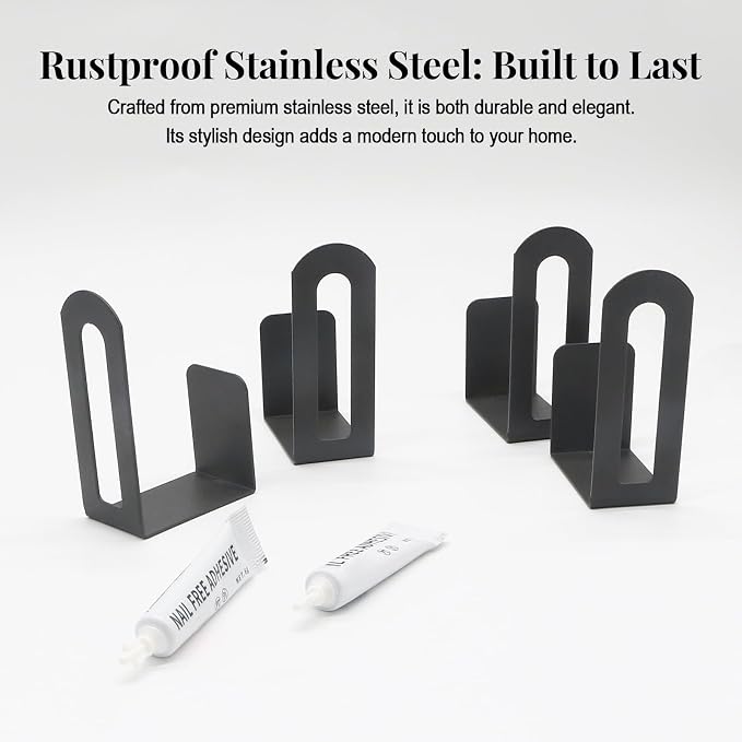 Under Cabinet Cutting Board Holder, 4 Pack Cutting Board Organizer for Cabinet, No Drill Pot Lid Rack for Slim Boards, Baking Sheets, Trays, Stainless Steel