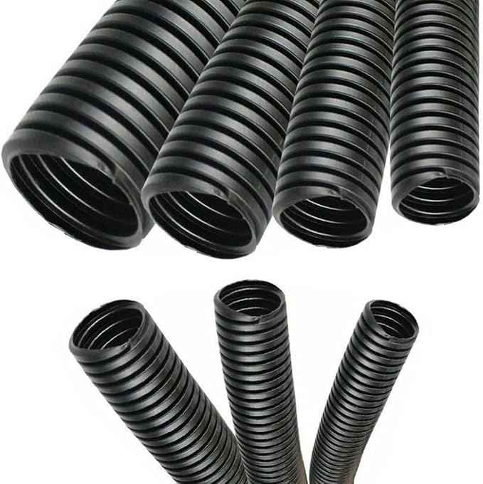Electriduct 2" Polypropylene Non-Slit Wire Loom Corrugated Flexible Conduit - 50 Feet - Black