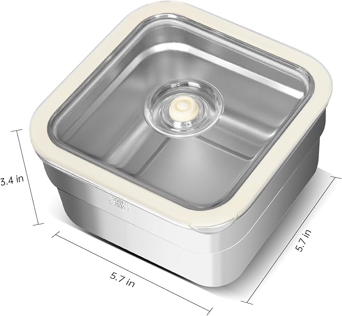 Vacuum Sealed Food Storage Container with Air Valve (1000ml)，Works With Handheld Vacuum Sealer Machine(Vacuum Sealer Not Included)