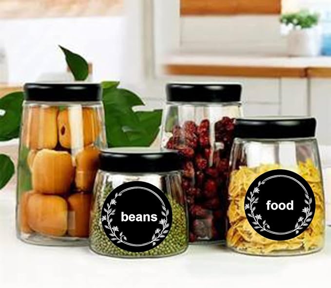 250 Pcs 2 Inch Kitchen Spice Organization Stickers Chalkboard Labels | Kitchen's Round Spice Jar Labels Herb Seasoning Kitchen Pantry Organization Stickers for Spice Jars Caps Food Containers